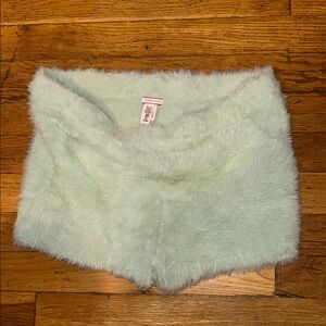 Fuzzy Mint Green Shorts